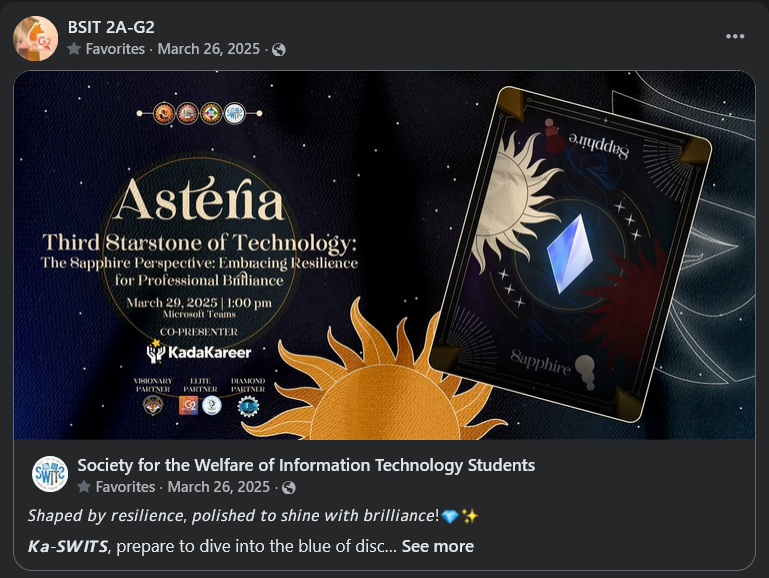 BSIT 2A-G2 Facebook Page Management — post2 screenshot