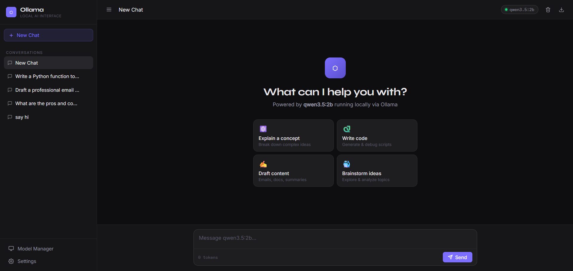 Ollama Local AI Interface — project screenshot